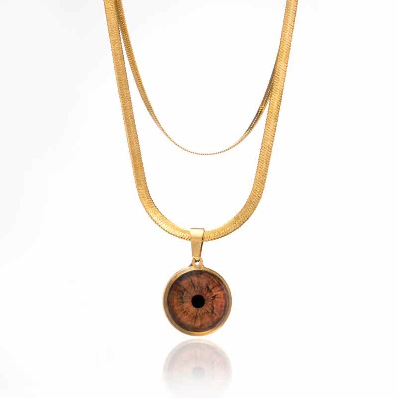 Gold Çelik İris Göz Kolye